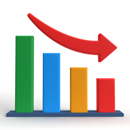 Abwärtsdiagramm  3D Icon