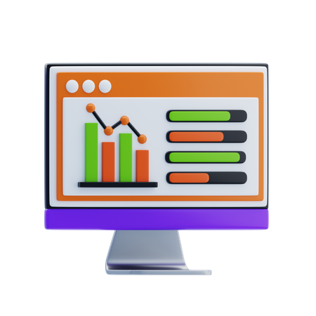 Abwärtsdiagramm  3D Icon