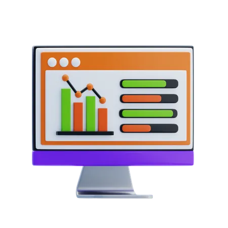 Abwärtsdiagramm  3D Icon