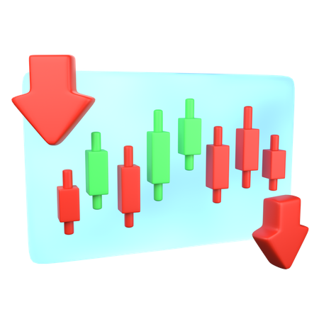 Abwärtsdiagramm  3D Icon