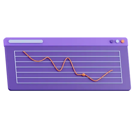 Abwärtsdiagramm  3D Icon