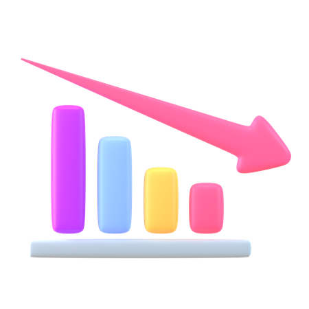 Abwärtsdiagramm  3D Icon