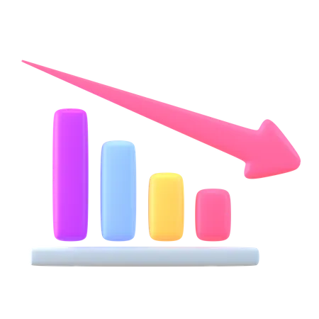 Abwärtsdiagramm  3D Icon