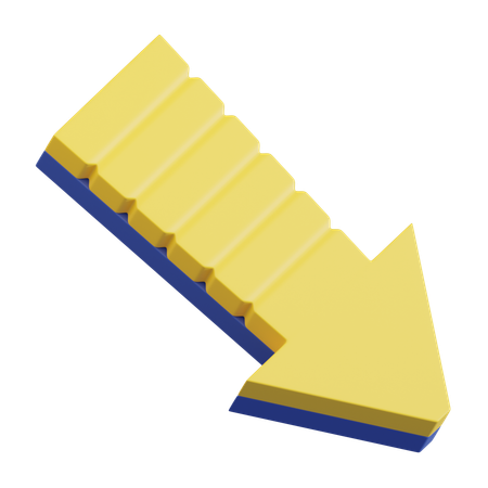 Abwärtspfeil-Trendanalyse  3D Icon