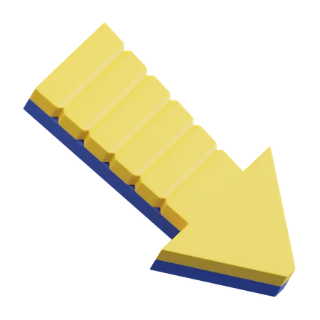 Abwärtspfeil-Trendanalyse  3D Icon