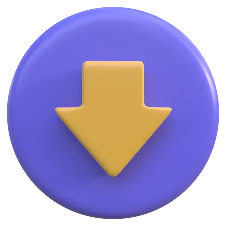 Abwärtstaste  3D Icon