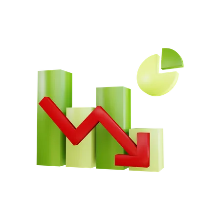 Abwärtstrenddiagramm  3D Illustration