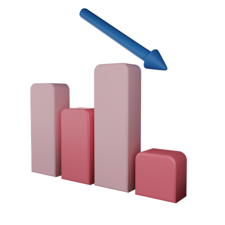 Abwärtstrenddiagramm  3D Illustration