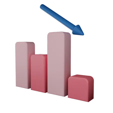 Abwärtstrenddiagramm  3D Illustration