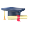 square academic cap 3d logo