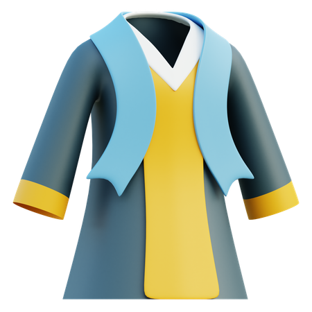 Academic Gown For Graduation  3D Icon