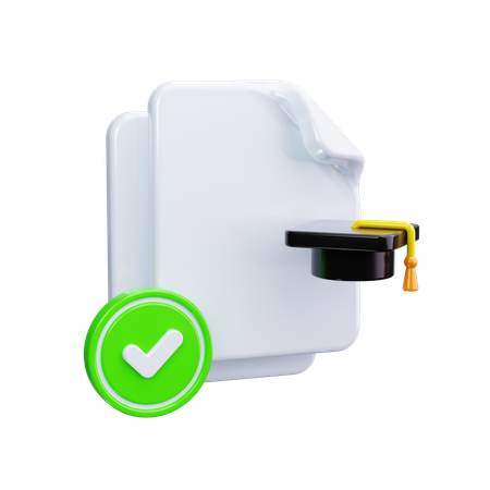 학업 성적 증명서  3D Icon