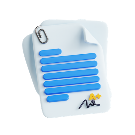 Academic Transcript  3D Icon