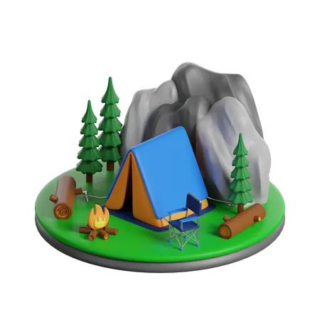 Acampamento  3D Icon