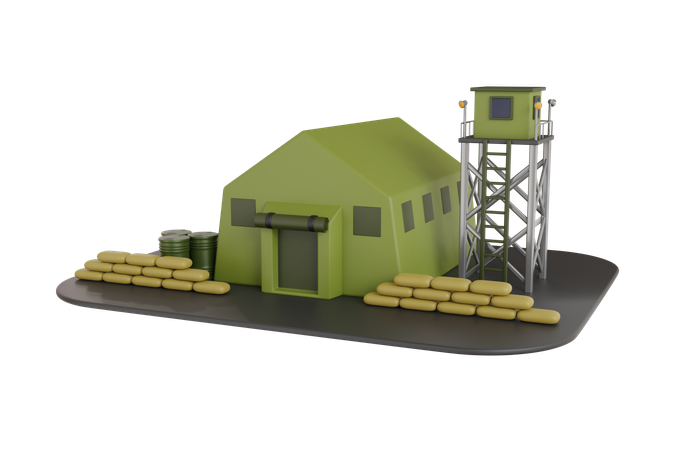 Acampamento base militar  3D Illustration