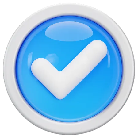 3 D Check Mark Icon Isolated On Transparent Background Trendy Plastic Round Starburst And Wavy Verified Badge With Checkmark Approved Check List Button Choice For Right Success Tick Select Accept Agree On Application 3 D 3D Icon