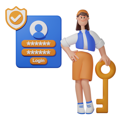 Acceso de inicio de sesión seguro  3D Icon