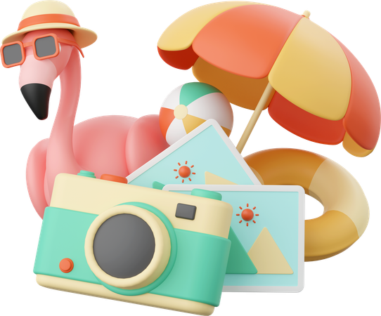 Accessoires de plage  3D Illustration