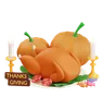 calabaza y pavo de acción de gracias