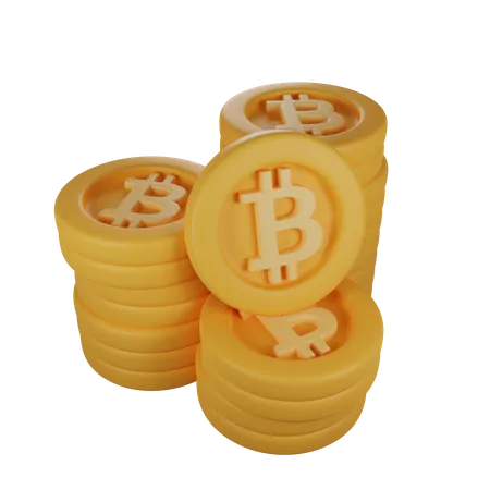 Acciones de bitcoin  3D Illustration