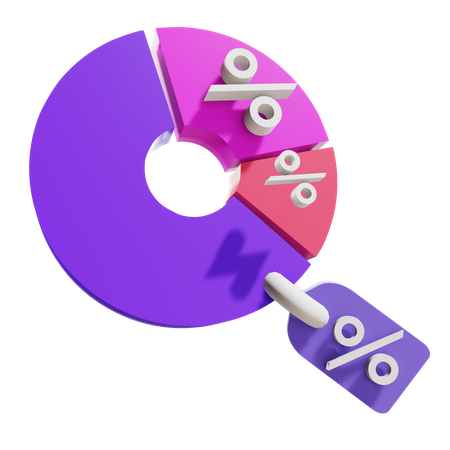 Acciones de gráfico circular  3D Icon