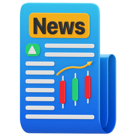Acciones de noticias  3D Icon