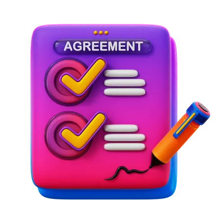 Document d'accord  3D Icon