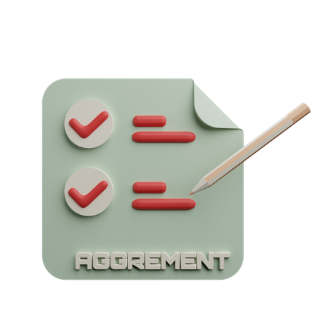 Document d'accord  3D Icon