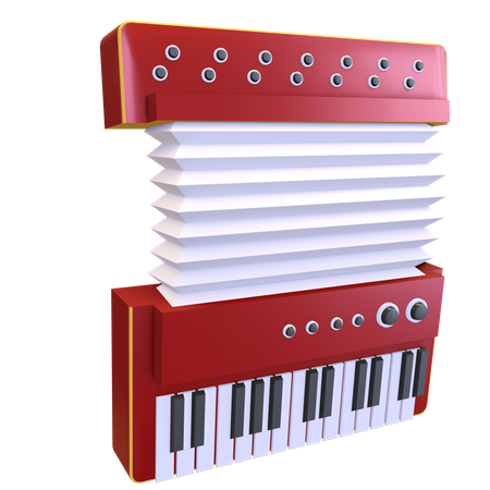 Icône de piano accordéon  3D Illustration