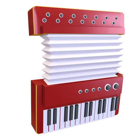 Icône de piano accordéon  3D Illustration