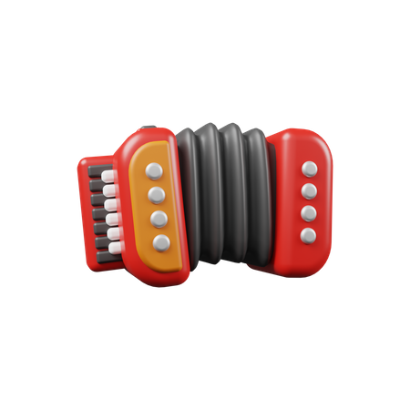 Accordion  3D Illustration