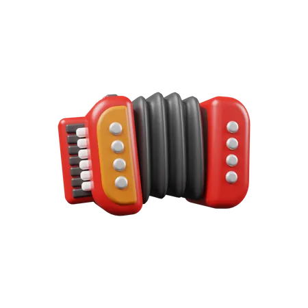 Accordion  3D Illustration