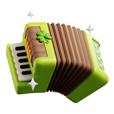 Accordion Music With Stars  3D Icon
