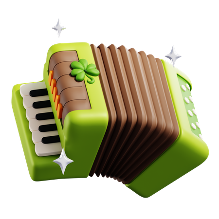 Accordion Music With Stars  3D Icon