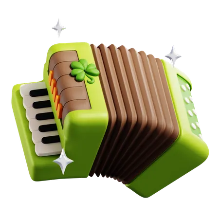 Accordion Music With Stars  3D Icon