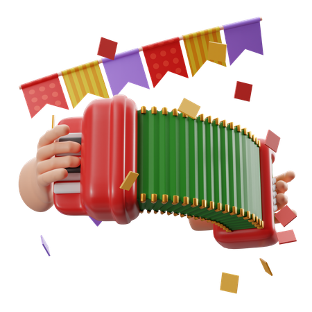 ペナント付きアコーディオン  3D Icon
