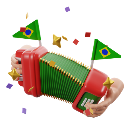 ペナント付きアコーディオン  3D Icon