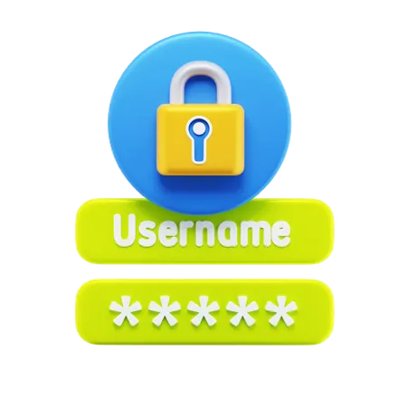 Account Login with Protected  3D Icon