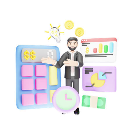 Account Management  3D Illustration