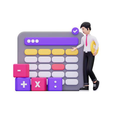 Accountant Doing Budget Calculation  3D Icon