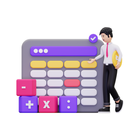 Accountant Doing Budget Calculation  3D Illustration