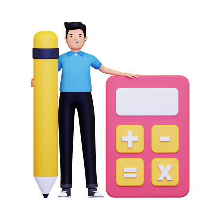 Accountant doing calculation  3D Illustration