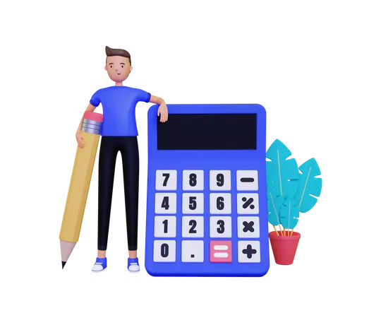 Accountant Doing calculation  3D Illustration