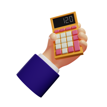 Accountant holding calculator  3D Icon