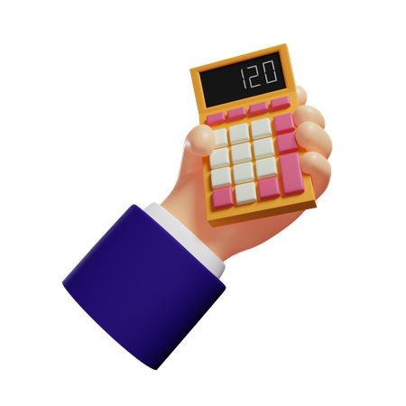 Accountant holding calculator 3D Illustration