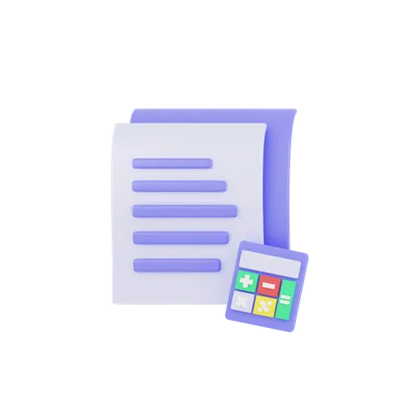 3 D Document Accounting Icon Render 3D Icon