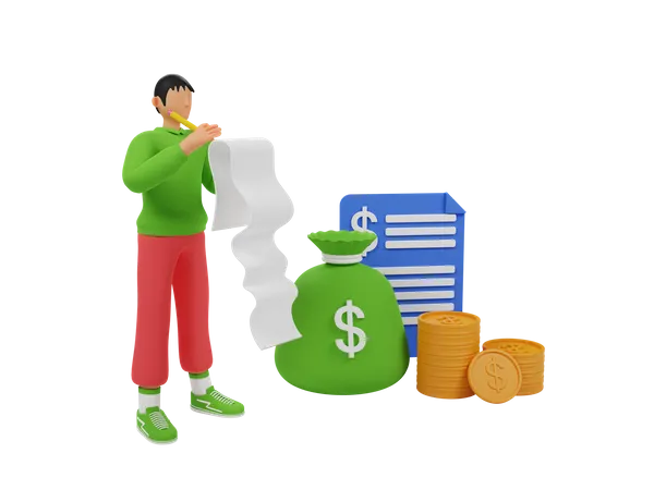 Accounting management 3D Illustration