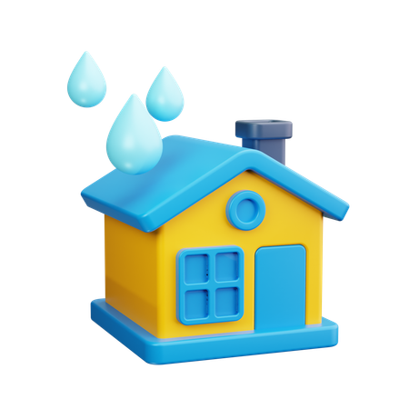 Goutte d'eau à la maison  3D Icon