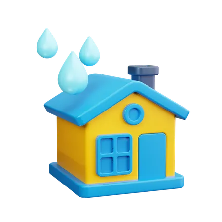 Goutte d'eau à la maison  3D Icon