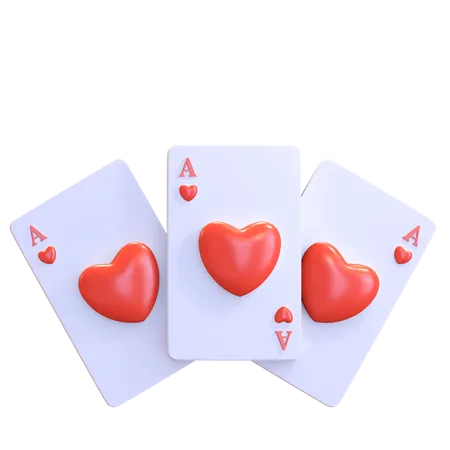 Ace Card Love Icon Valentine Day Symbol 3 D Render Illustration 3D Illustration